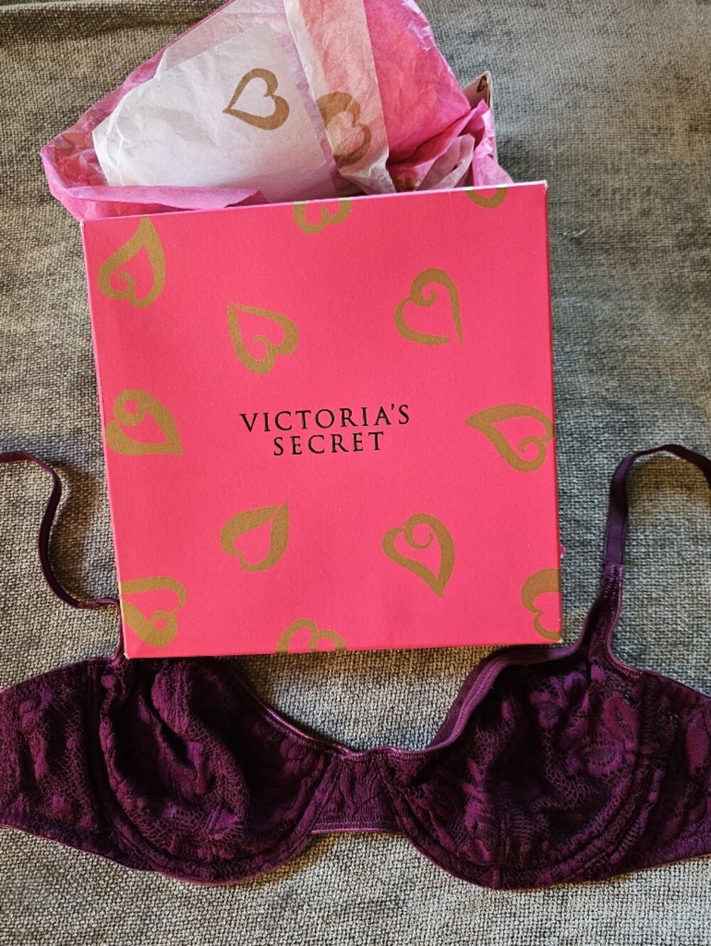 Victoria's Secret Lace Underwire Bra - Deep Plum
